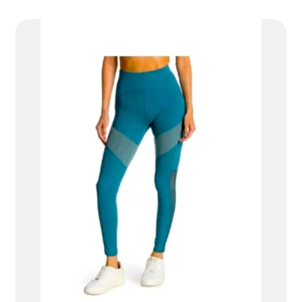 TAHARI Yoga Pants teal blue Leggings size Medium